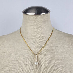 Gold Tone Fifth Avenue Collection Faux Pearl Necklace